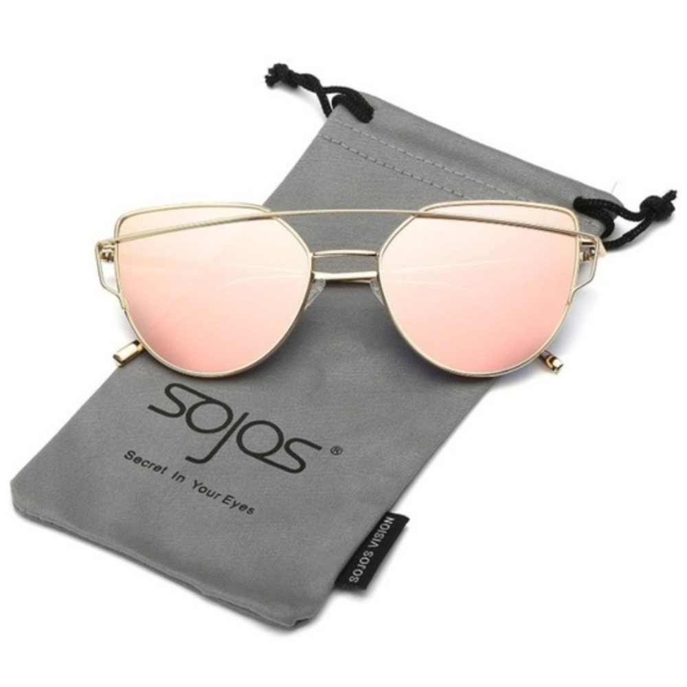 NEVER WORN Sojos rose gold mirrored sungla…
